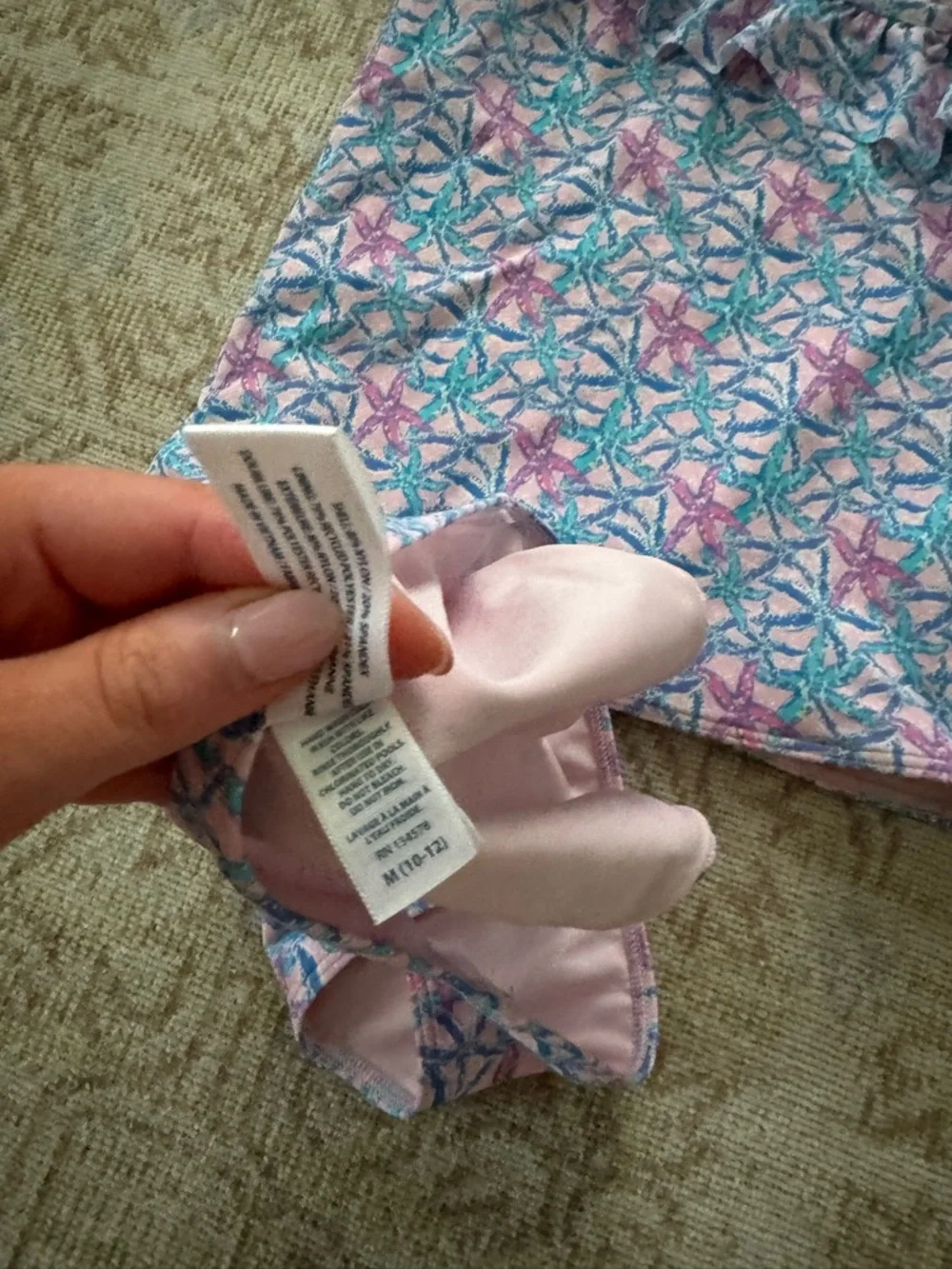 Vineyard Vines Girls Two-Piece Ruffled One-Shoulder Tankini Set